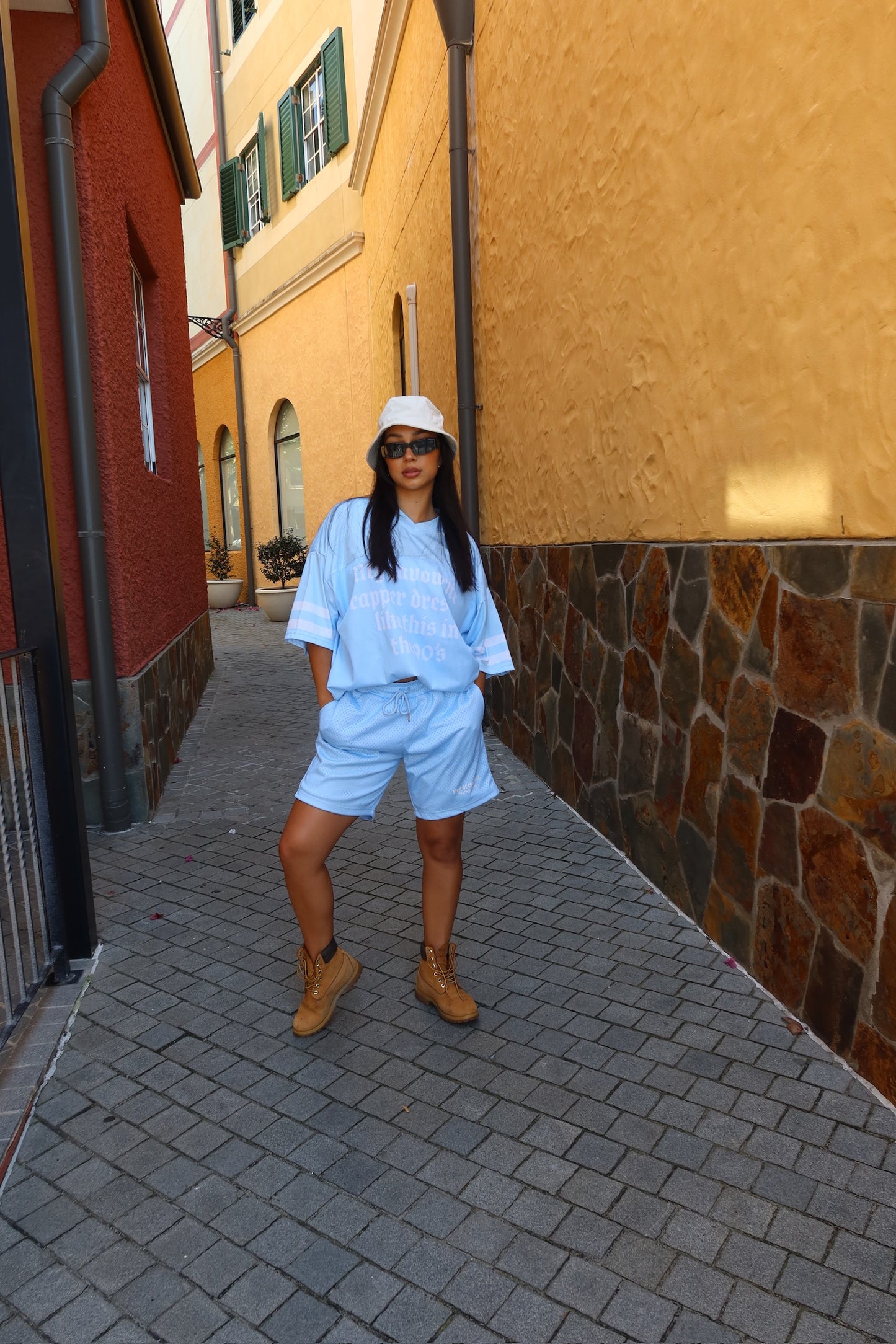 Light Blue Mesh Shorts