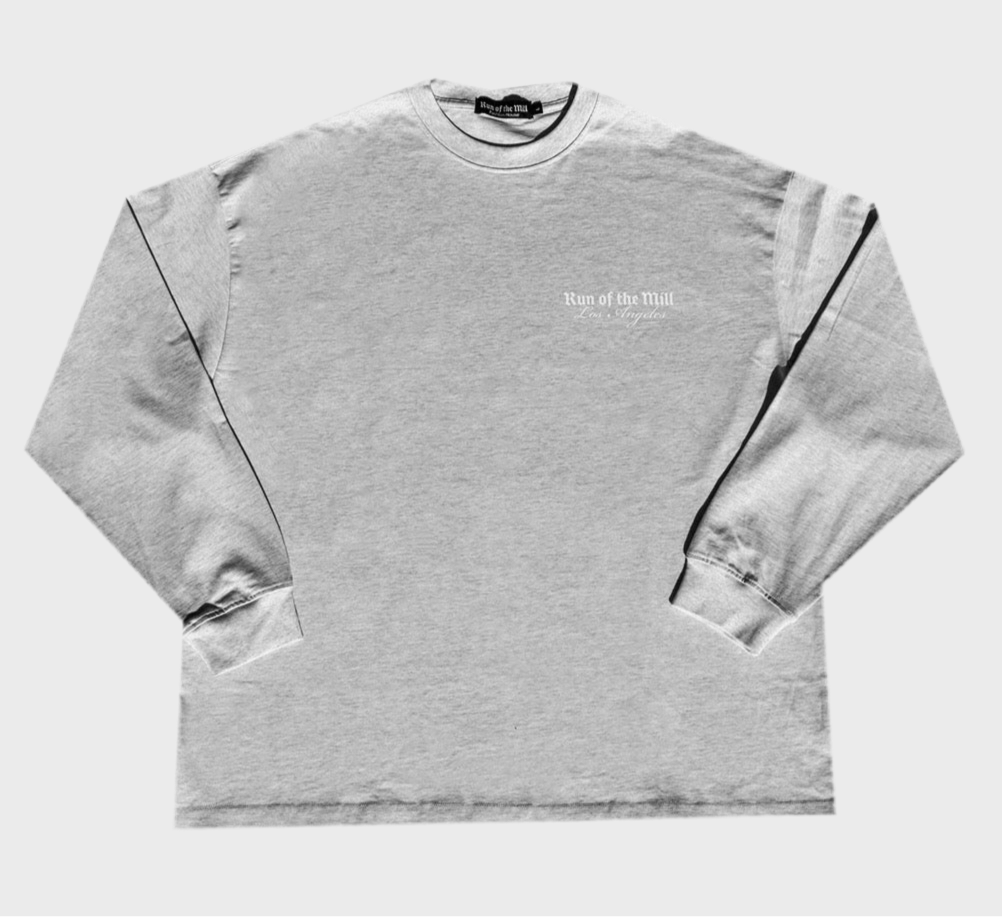 LA “G” Long Sleeve Tee in Oat Grey